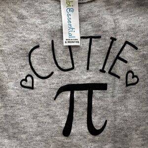 Gray Baby Onesie with 'Cutie' Print